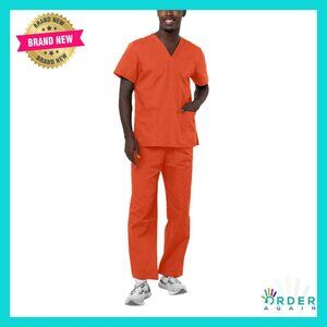 Classic V-Neck Scrub Set Unisex Fit Professional Medical Workwear Durable